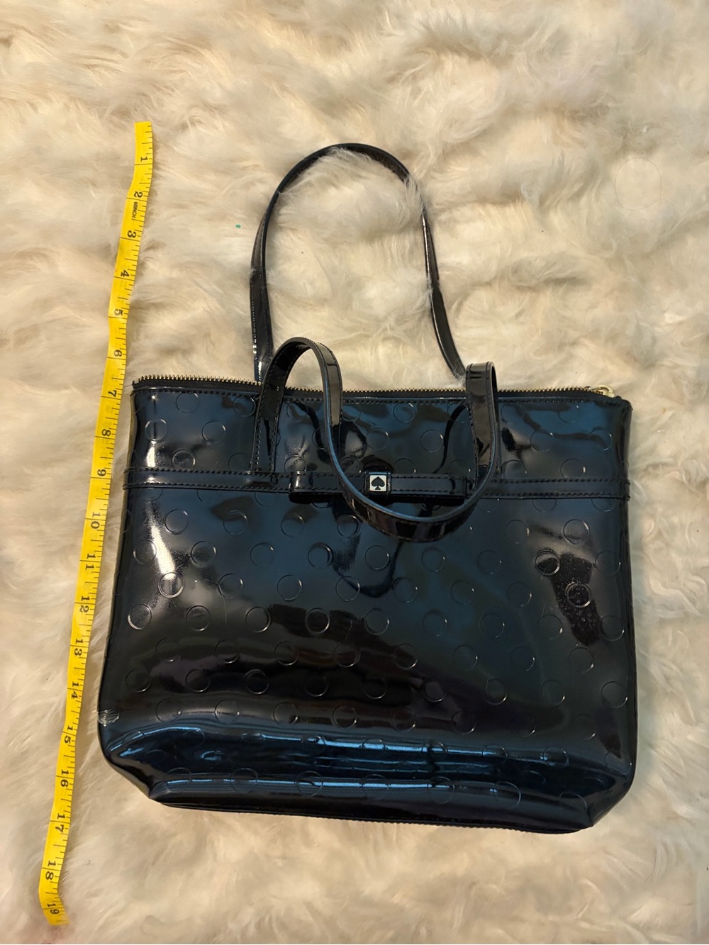 kate spade Black Patent Dot-Embossed Tote